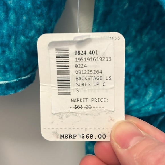 Free People (FP) Movement blue cutout Back Cropped Long Sleeve Top size small - Picture 3 of 13